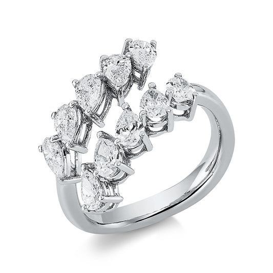 Ring 18 kt WG, 10 Tropfen 1,69 ct, F-vsi