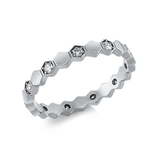 Ring 18 kt WG, 11 Brill. 0,26 ct, W-si