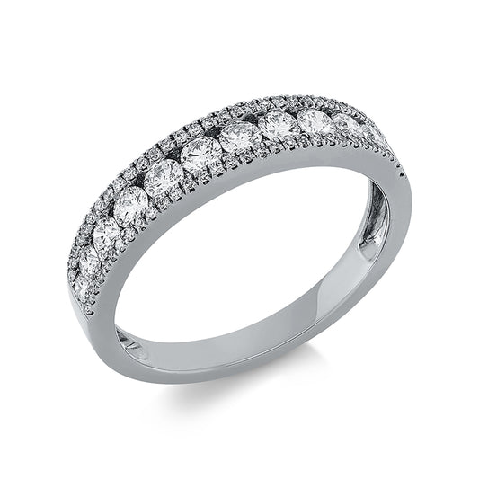 Ring 18 kt WG, 6 Brill. 0,21 ct, TW-si, 6 Brill. 0,30 ct, TW-si, 84 Brill. 0,18 ct, TW-si