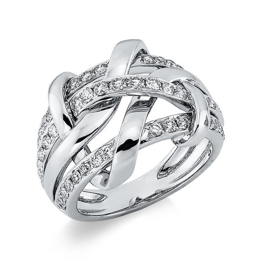Ring 18 kt WG, 54 Brill. 0,88 ct, TW-vsi