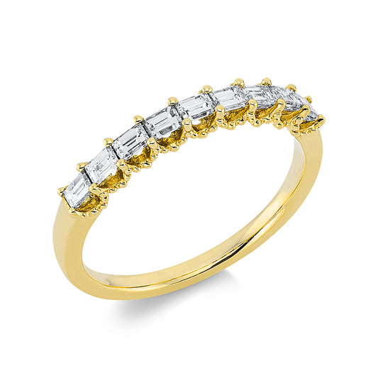 Ring 18 kt GG, 9 Bag. 0,48 ct, gelb
