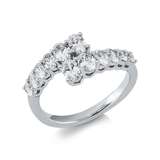 Ring 18 kt WG, 12 Oval 1,20 ct, TW-vsi