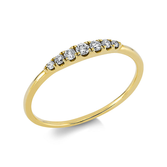Ring 18 kt GG, 7 Brill. 0,14 ct, TW-si