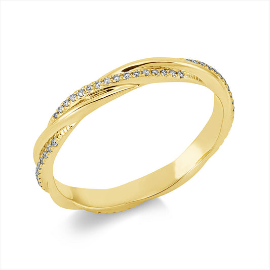 Ring 14 kt GG, 64 Brill. 0,14 ct, W-si