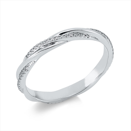 Ring 14 kt WG, 64 Brill. 0,14 ct, W-si