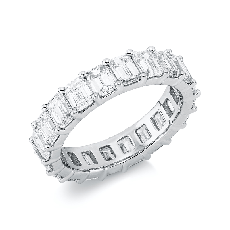 Ring 18 kt WG, 20 Sm.schliff 5,00 ct, TW-si