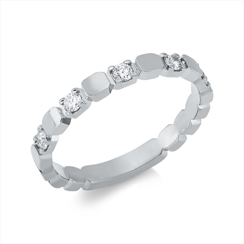 Ring 18 kt WG, 5 Brill. 0,21 ct, TW-si
