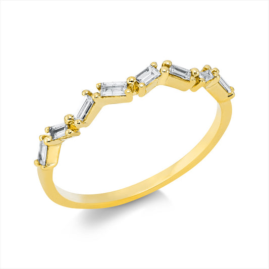 Ring 18 kt GG, 8 Bag. 0,17 ct, TW-si