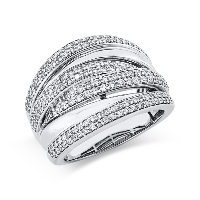 Ring 18 kt WG, 162 Brill. 0,90 ct, TW-si