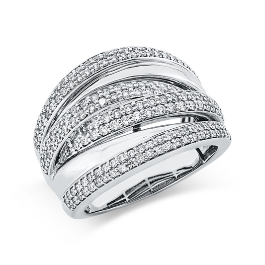 Ring 18 kt WG, 162 Brill. 0,90 ct, TW-si