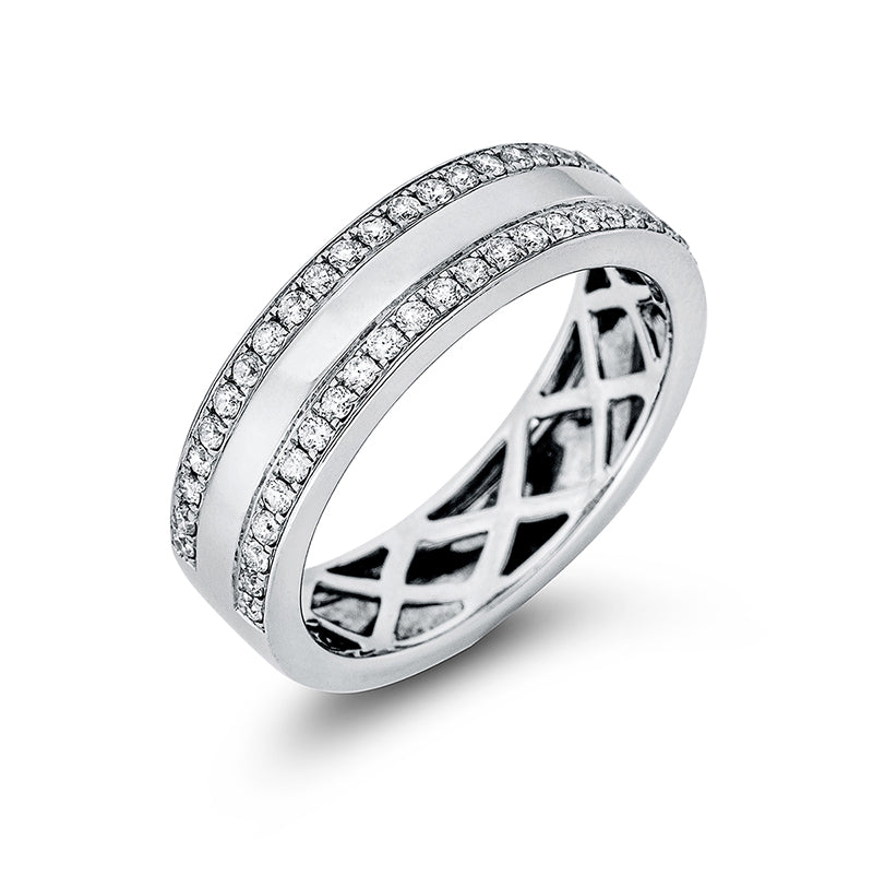 Ring 18 kt WG, 46 Brill. 0,49 ct, W-si