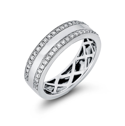 Ring 18 kt WG, 46 Brill. 0,49 ct, W-si