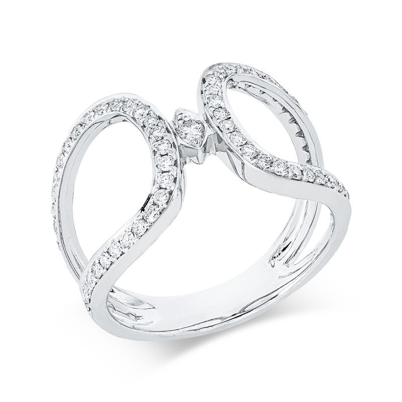 Ring 18 kt WG, 59 Brill. 0,45 ct, TW-si