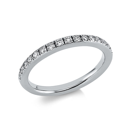 Ring 18 kt WG, 17 Brill. 0,35 ct, TW-si