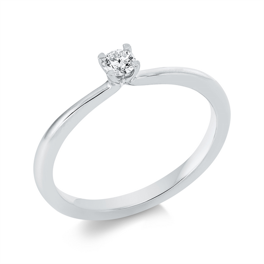 Ring 14 kt WG, 1 Brill. 0,10 ct, TW-si