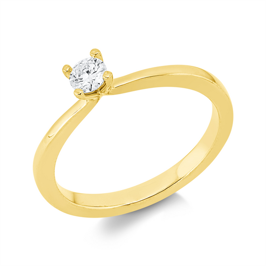 Ring 14 kt GG, 1 Brill. 0,15 ct, TW-si