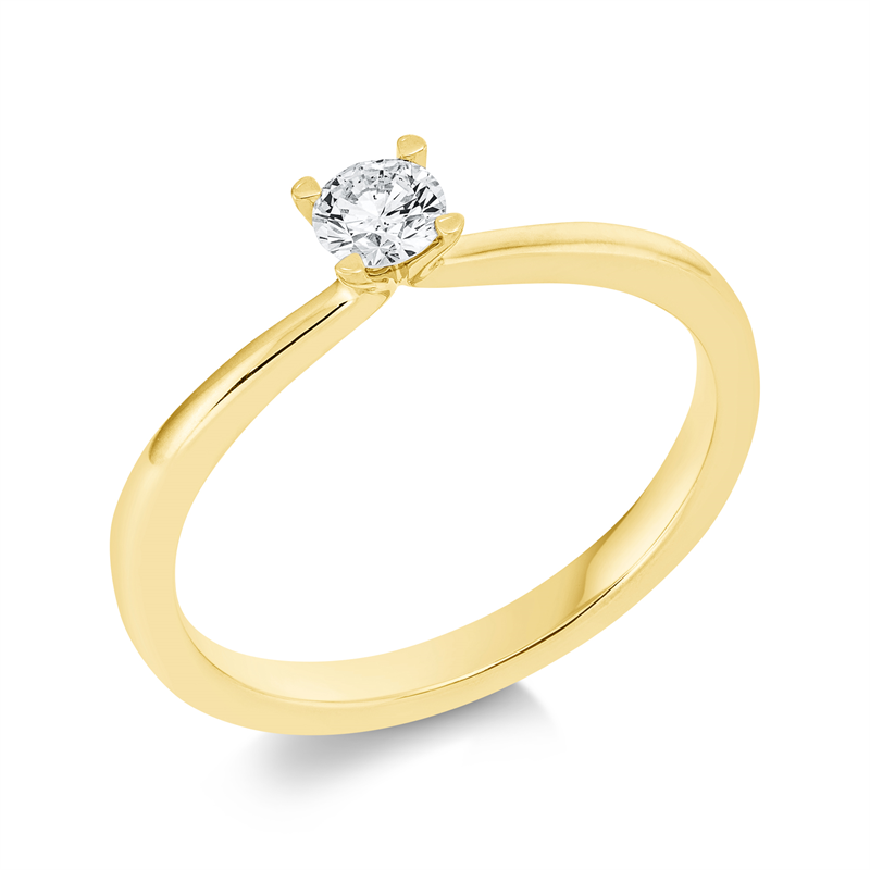 Ring 14 kt GG, 1 Brill. 0,20 ct, TW-si