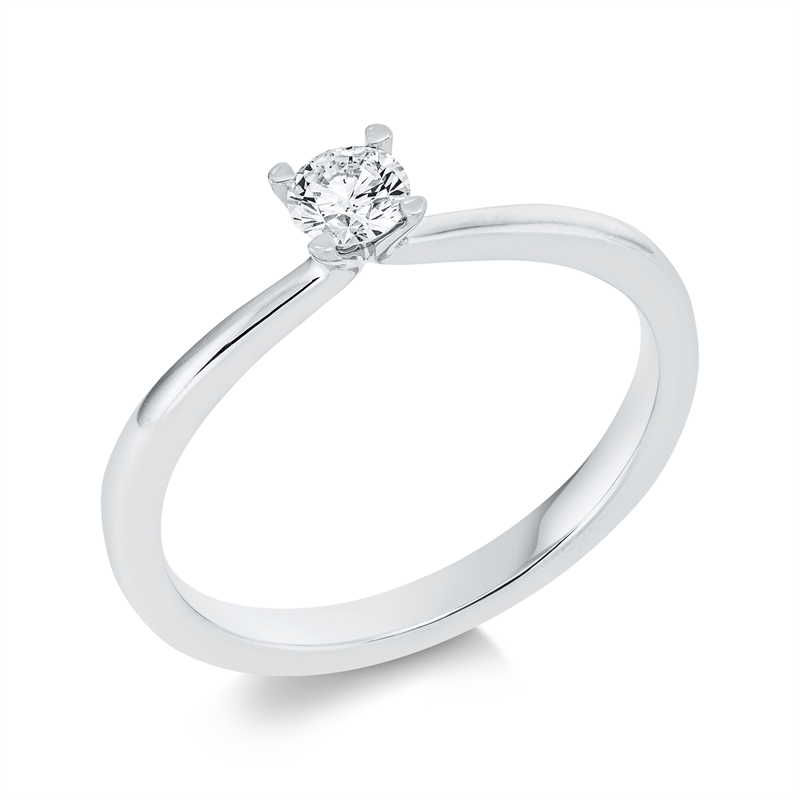 Ring 14 kt WG, 1 Brill. 0,20 ct, TW-si