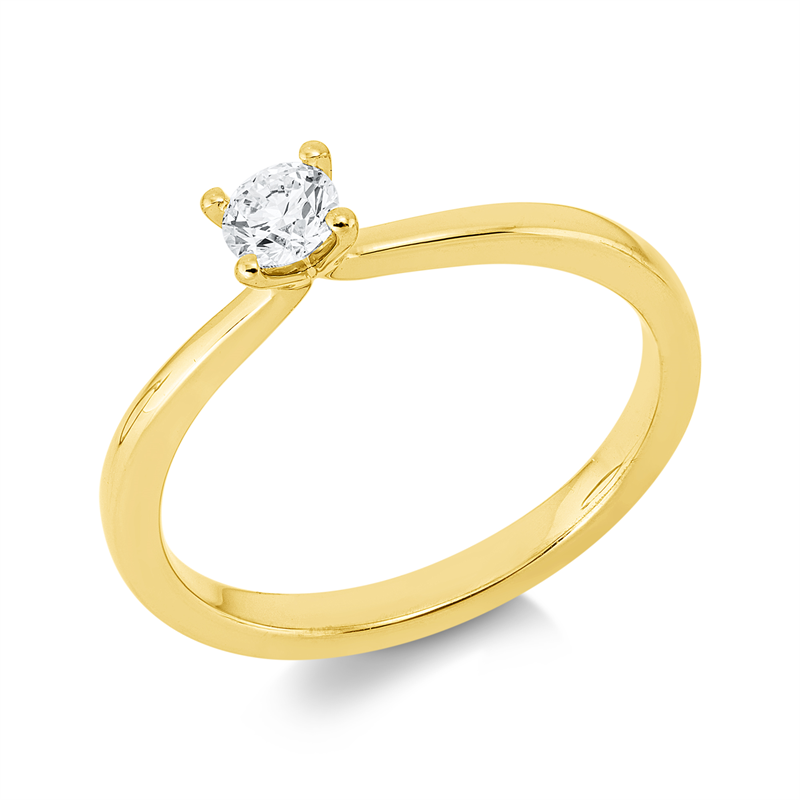 Ring 14 kt GG, 1 Brill. 0,25 ct, TW-si