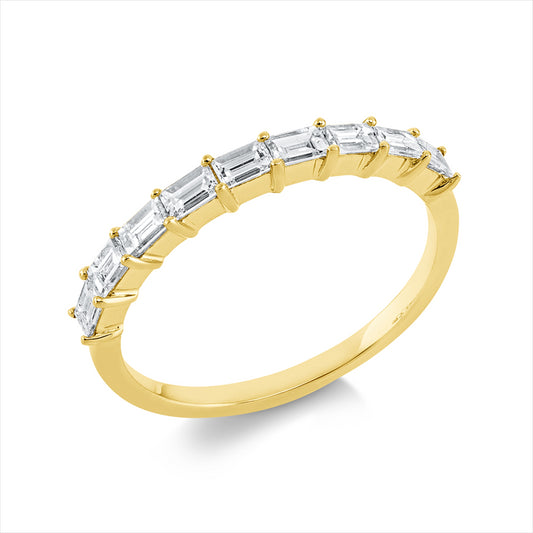 Ring 18 kt GG, 9 Sm.schliff 0,57 ct, TW-vsi