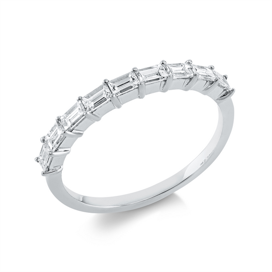 Ring 18 kt WG, 9 Bag. 0,52 ct, TW-vsi