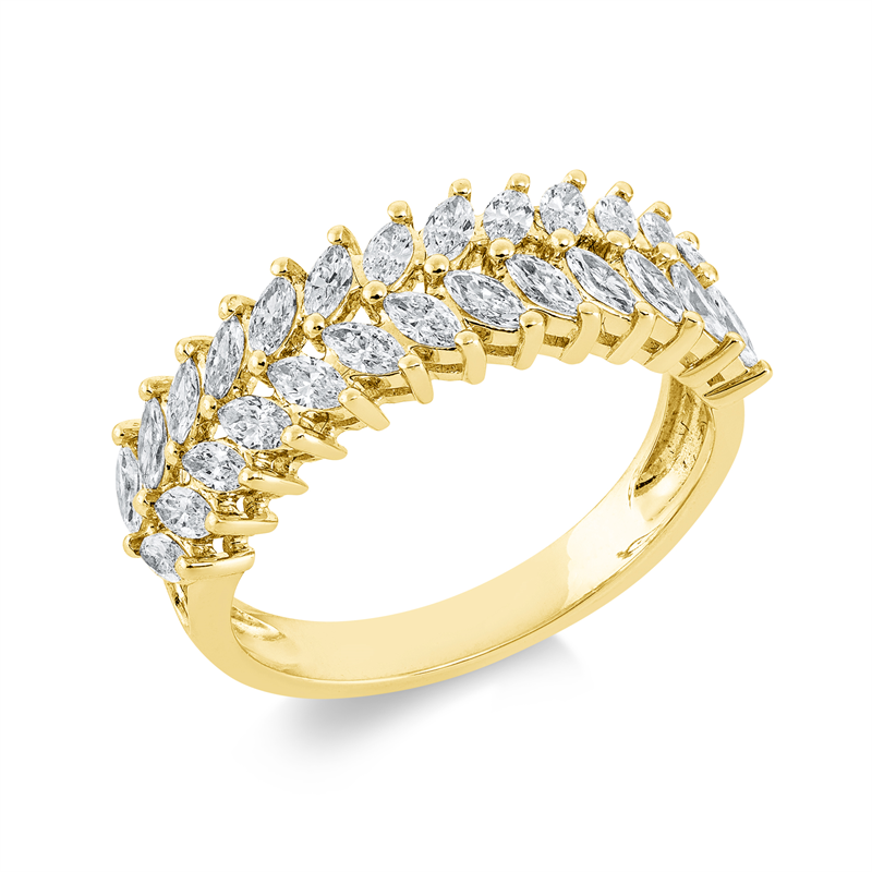Ring 18 kt GG, 26 Nav. 0,94 ct, TW-vsi
