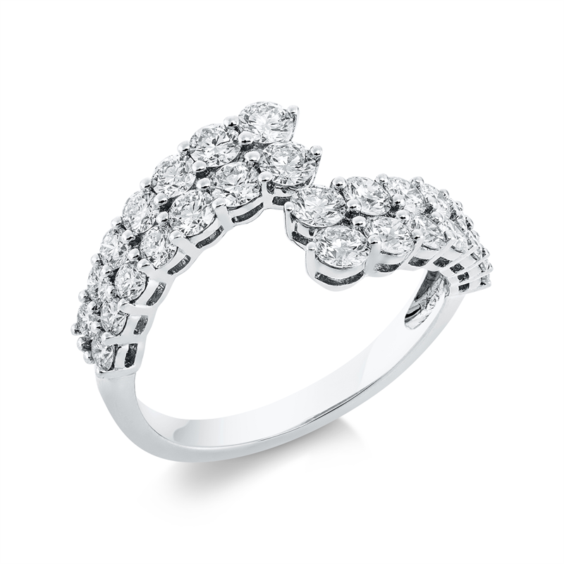 Ring 18 kt WG, 28 Brill. 1,56 ct, TW-si