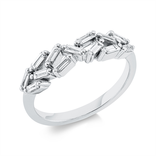 Ring 18 kt WG, 13 Bag. 0,39 ct, TW-si