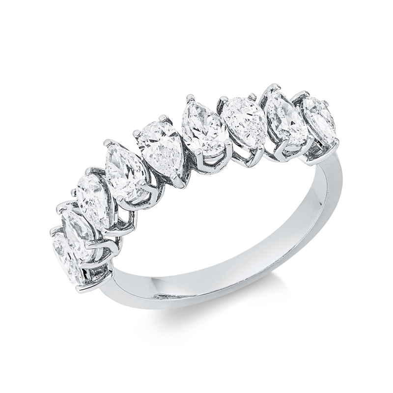 Ring 18 kt WG, 9 Tropfen 1,76 ct, F-vsi