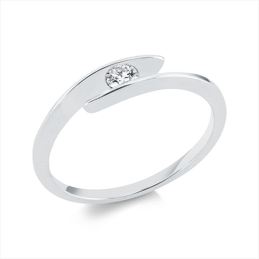 Ring 14 kt WG, 1 Brill. 0,12 ct, TW-si