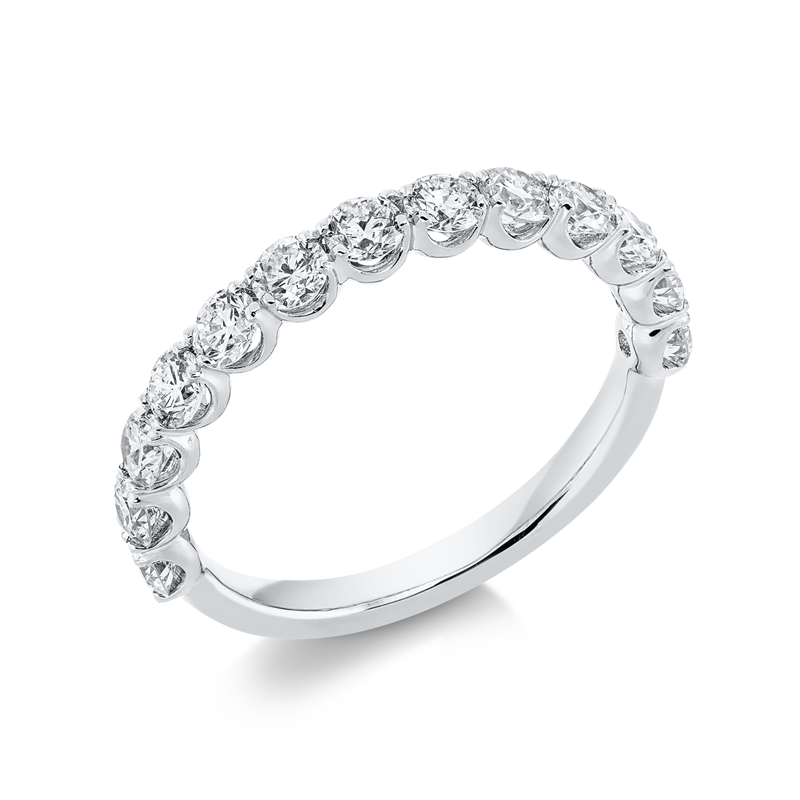 Ring 18 kt WG, 13 Brill. 1,01 ct, TW-si