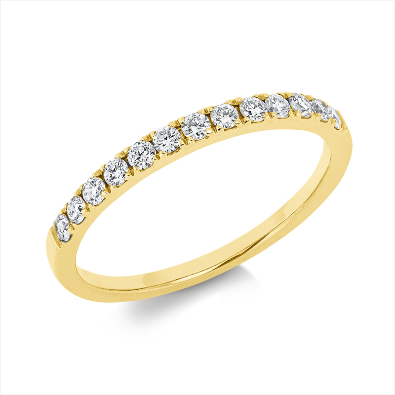 Ring 18 kt GG, 13 Brill. 0,30 ct, W-pi