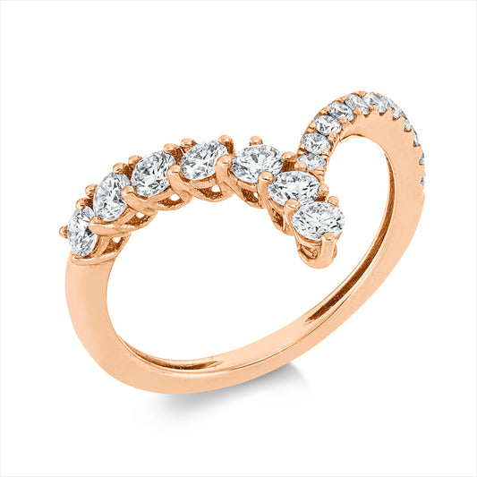 Ring 18 kt RG, 18 Brill. 0,67 ct, TW-vsi