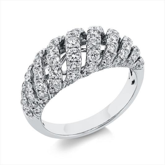 Ring 18 kt WG, 14 Brill. 0,57 ct, TW-si, 53 Brill. 1,27 ct, TW-si