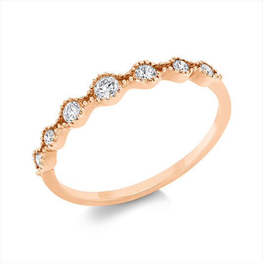 Ring 18 kt RG, 7 Brill. 0,19 ct, I-si