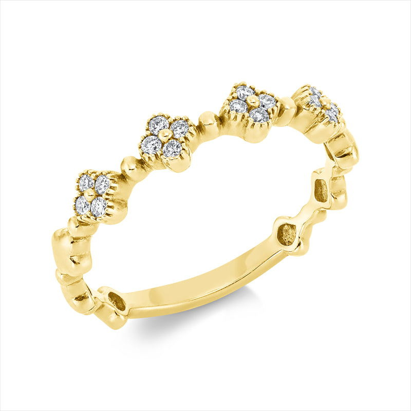 Ring 18 kt GG, 16 Brill. 0,13 ct, I-si