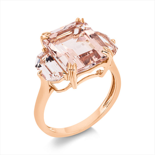 Ring 18 kt RG, 2 Morganit 1,40 ct pink, 1 Morganit 6,00 ct pink