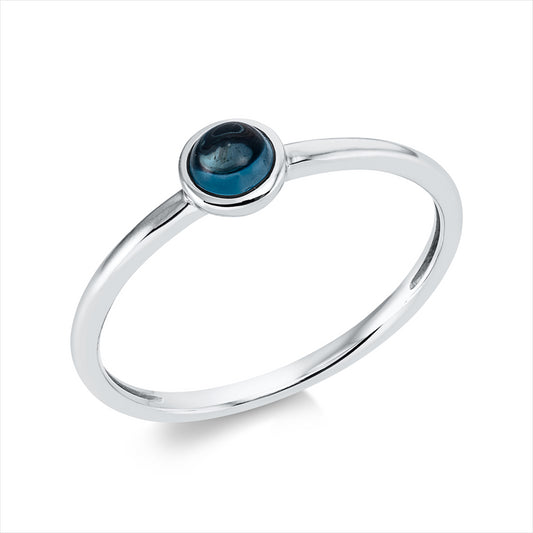 Ring 18 kt WG, 1 Topas 0,36 ct Lond. blue