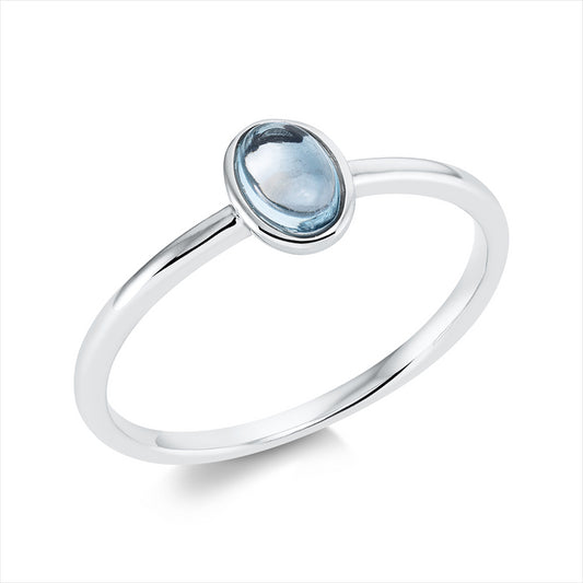 Ring 18 kt WG, 1 Topas 0,53 ct sky blue