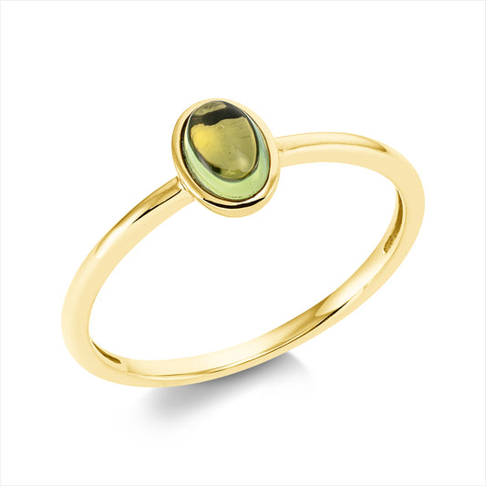 Ring 18 kt GG, 1 Peridot 0,60 ct grün