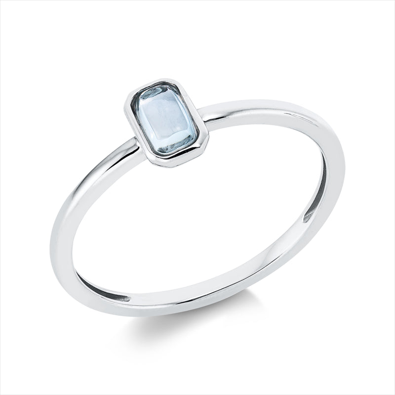 Ring 18 kt WG, 1 Topas 0,35 ct sky blue