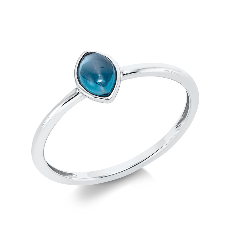 Ring 18 kt WG, 1 Topas 0,55 ct Lond. blue