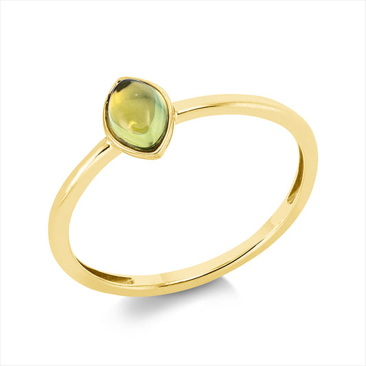 Ring 18 kt GG, 1 Peridot 0,50 ct grün