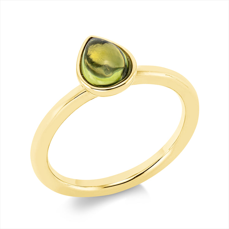 Ring 18 kt GG, 1 Peridot 1,22 ct grün