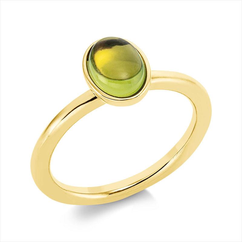 Ring 18 kt GG, 1 Peridot 1,50 ct grün