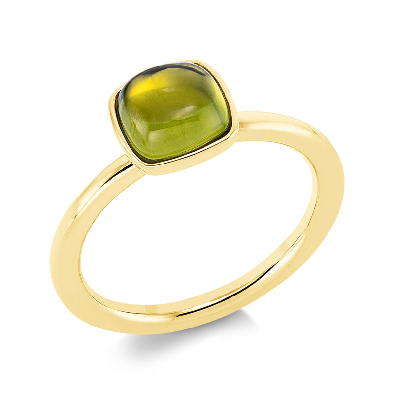 Ring 18 kt GG, 1 Peridot 1,95 ct grün