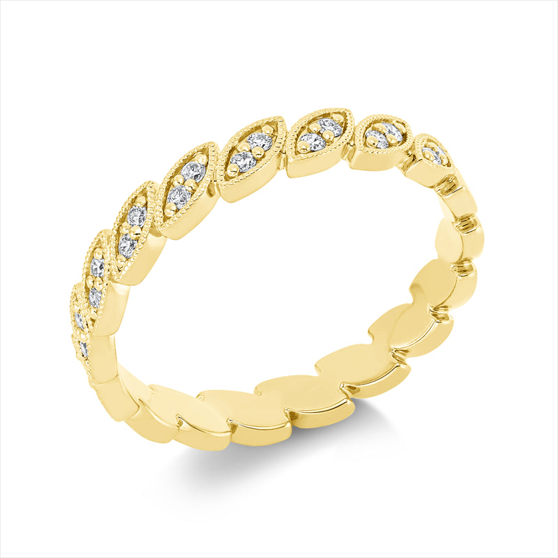 Ring 18 kt GG, 18 Brill. 0,14 ct, TW-si