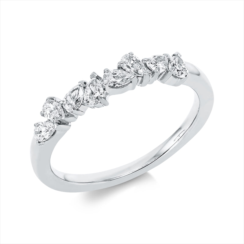 Ring 18 kt WG, 8 Tropfen 0,53 ct, TW-si