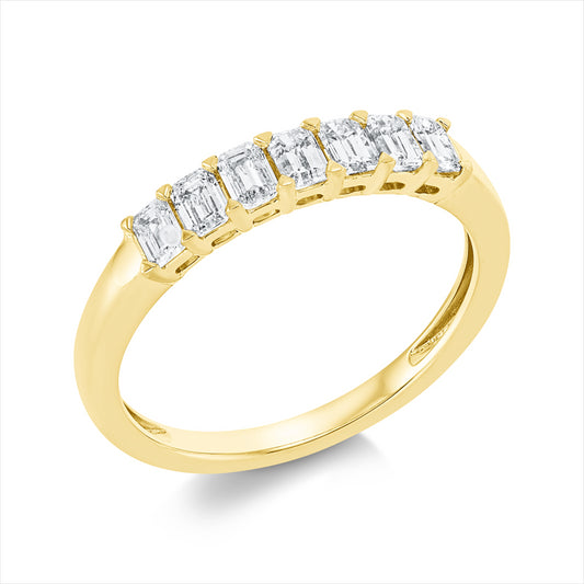 Ring 18 kt GG, 7 Sm.schliff 0,66 ct, W-si
