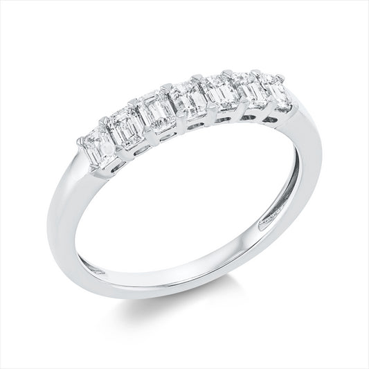Ring 18 kt WG, 7 Sm.schliff 0,66 ct, W-si